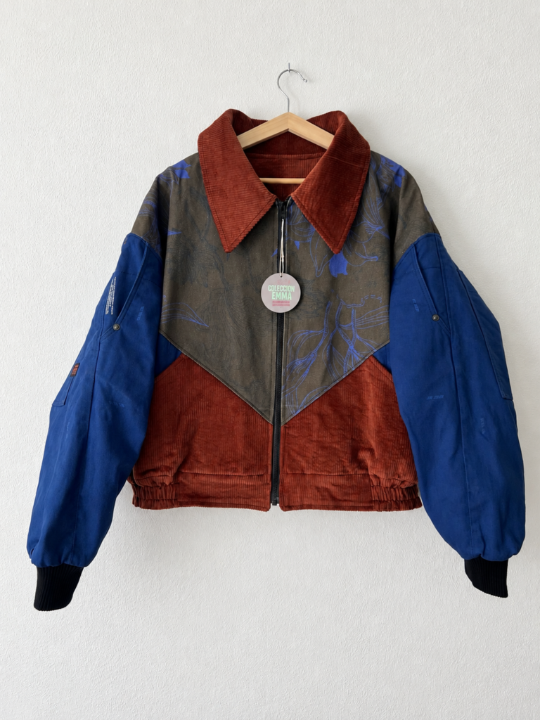Nova Bomber Blue Flowers 2