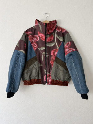 Luna Bomber Burgundy Flowers