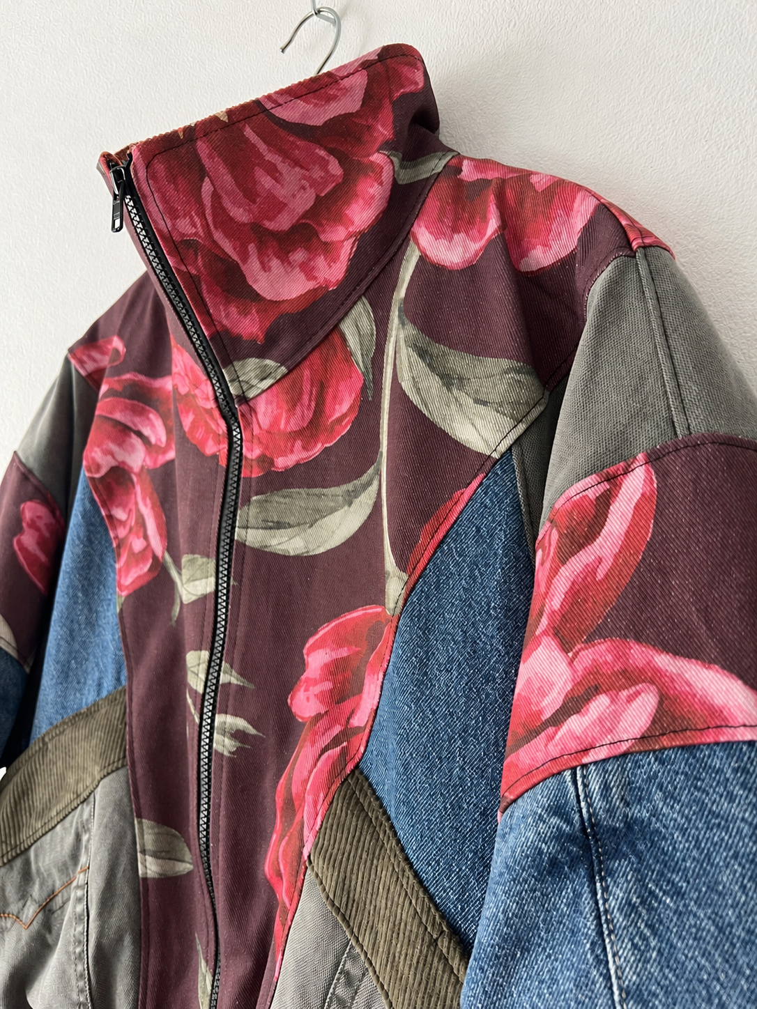 Luna Bomber Burgundy Flowers - Image 2