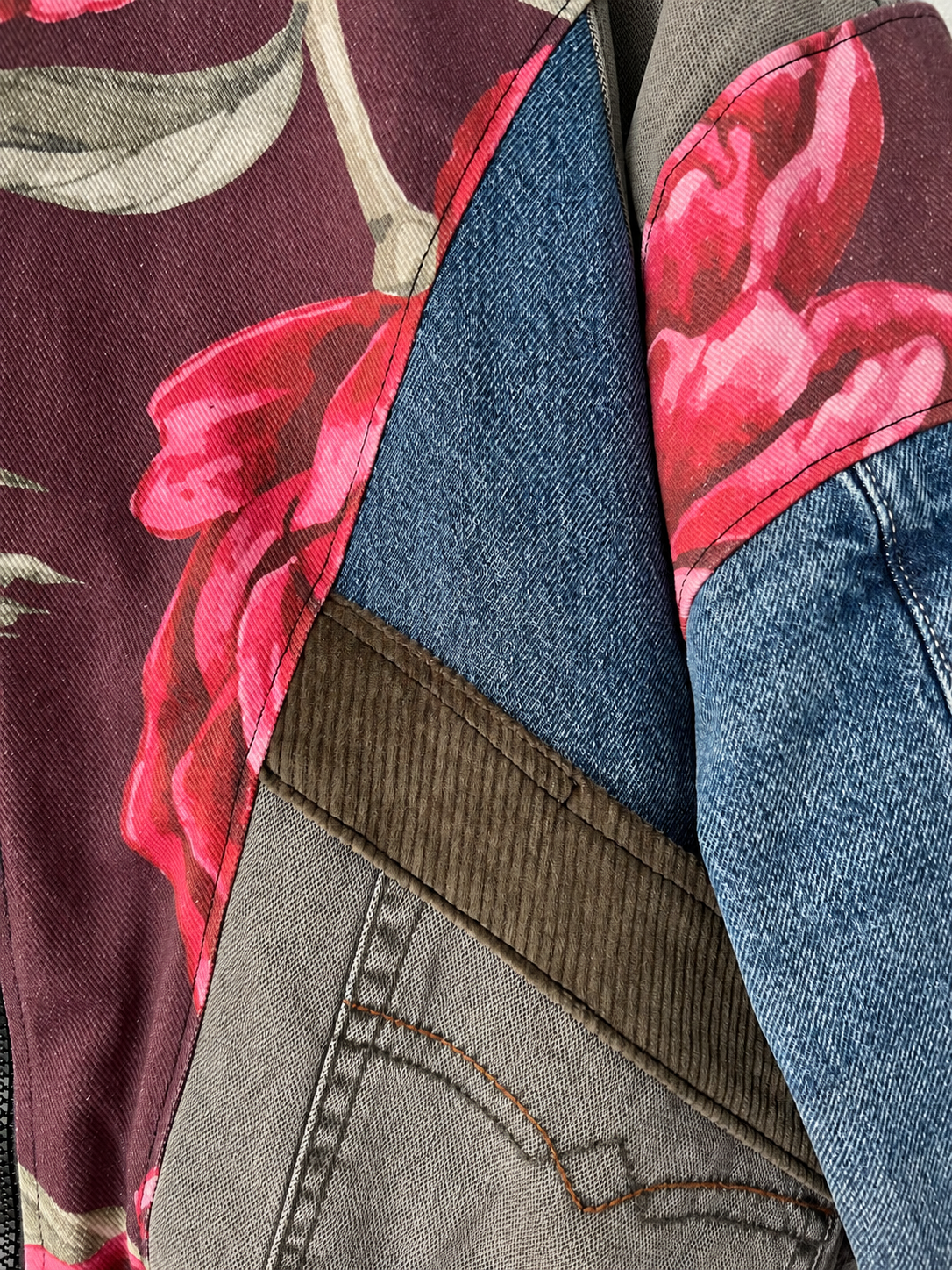 Luna Bomber Burgundy Flowers - Image 3