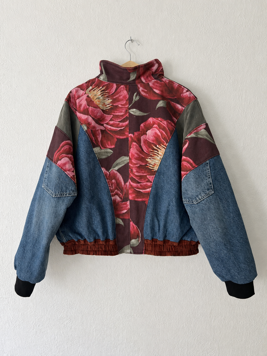Luna Bomber Burgundy Flowers - Image 6